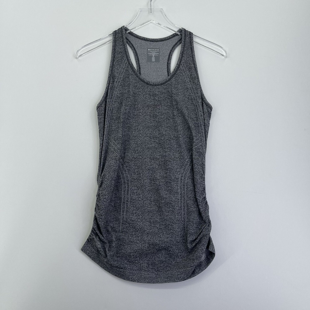 Athleta Womens Tank Top Medium Gray Racerback Sleeveless Activewear